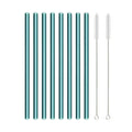Axyaa Green Glass Straws - Reusable High Borosilicate Smoothie Cocktail Milkshake Straw