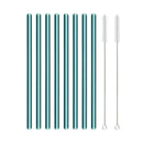 Axyaa Green Glass Straws - Reusable High Borosilicate Smoothie Cocktail Milkshake Straw