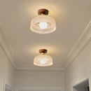 Axyaa Modern Wood Glass LED Ceiling Light for Kitchen Living Room Decor