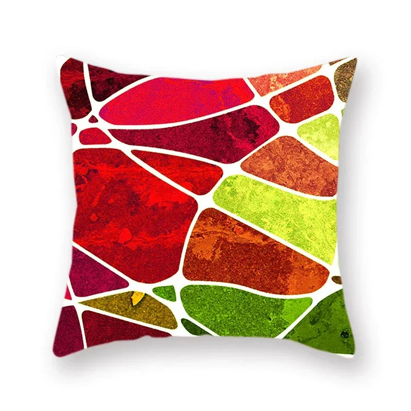 Abstract Geometric Print Polyester Pillowcase by Axyaa - Home Decor Sofa Chair Car Pillow Cover