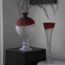 Axyaa Red Gradient Gourd Glass Vase for Floral Arrangements and Home Decor