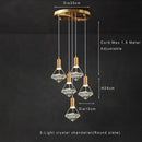 Modern Crystal Pendant Light by Axyaa: Height Adjustable Hanging Fixture for Kitchen, Dining, Living, Bedroom