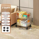 Axyaa Transparent Multilayer Acrylic Trolley with Wheels for Home Storage Shelf