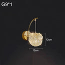 Axyaa Crystal Ball Wall Lamp, Elegant Bedroom Lighting for Girls, Lychee Trendy Design