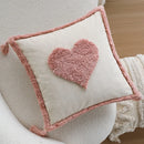 Axyaa Love Tassel Cushion Cover 45x45 Cotton Throw Pillow Home Decor