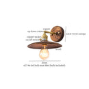 Axyaa Nordic Wood LED Wall Lamp with Pull Chain Switch