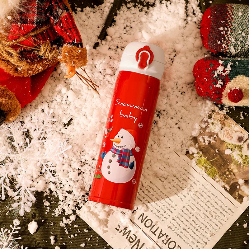 Axyaa Christmas Stainless Steel Vacuum Thermos Cup with Festive Designs for Xmas & New Year