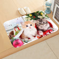 Axyaa Christmas Cat Dog Print Animal Door Mats Non-Slip Floor Home Decoration