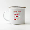 Axyaa Enamel Mug: Custom Print with Logo, Text & Photo, 350ml Office Water Cup