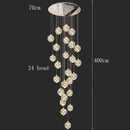 Axyaa Crystal Chandelier Stair Pendant - Modern Living Room Lighting