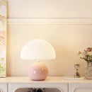 Axyaa Cream Ceramic Mushroom Table Lamp LED Bedroom Decor Light