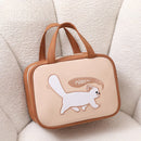 Axyaa Large Capacity Waterproof Makeup Bag with Cute Cartoon Cat Pattern