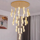 Axyaa Crystal Chandelier Stair Pendant Lamp Living Room Interior Lighting