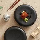 Axyaa Black Frosted Ceramic Western Steak Plate - Creative Double-layer Insulated Tableware