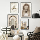 Axyaa Moroccan Mosque Landscape Art Poster Prints for Home Decor
