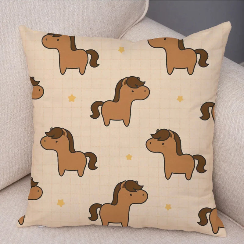 Axyaa Cartoon Animal Cushion Cover: 45*45cm for Living Room, Sofa, Car, Children's Room
