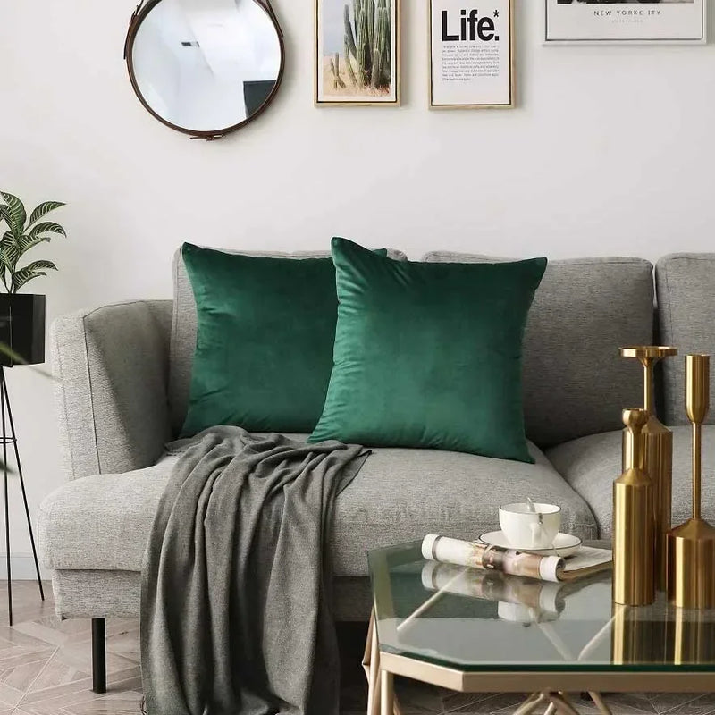 Velvet Nordic Pillow Cover Set for Home Sofa Living Room by Axyaa