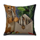 Axyaa Pug Pets Pattern Sofa Cushion Cover Home Decor Pillowcase Linen Cartoon