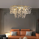 Axyaa Crystal LED Branch Chandelier - Golden Finish