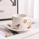 Axyaa Ceramic Donut Coffee Cup & Saucer Set: Creative Design, Perfect for Morning Coffee