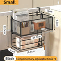 Axyaa Double Basket Mail Organizer with Key Hooks for Entryway/Home/Office