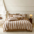 Axyaa Winter Zebra Flower Velvet Bedding Set 5D Print Quilt Cover Pillowcase