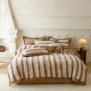 Axyaa Winter Velvet Zebra Stripe Flower 5D Print Duvet Set