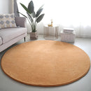 Red Coral Velvet Round Rug by Axyaa - Soft, Thick, Non-Slip Floor Mat for Living Room