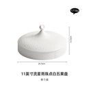 Axyaa Ceramic Grid Plate with Lid - Premium Hotel Tableware Appetizer Set