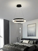 Axyaa Circle Crystal Pendant Chandelier for Living Room & Study