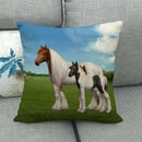 Axyaa Horse Print Cushion Covers: Animal Pillow Cases for Home Decoration