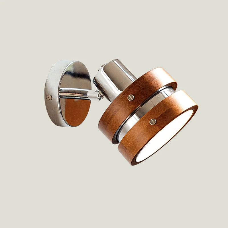 Axyaa Wooden LED Wall Sconce in French Punk Style