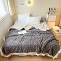 Axyaa Geometric Pattern Fleece Blanket: Soft & Cozy Throw for Sofa, Bed, Travel