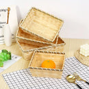 Axyaa Bamboo Basket: Handmade Rectangle Wicker Hamper for Home Storage & Display
