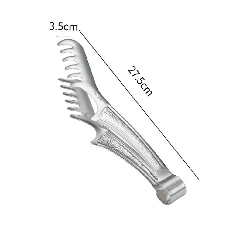 Axyaa Stainless Steel Kitchen Tongs for BBQ, Salad, Steak & More