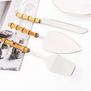 Axyaa Bamboo Handle Stainless Steel Cake Knife for Baking and Serving