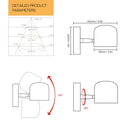 Axyaa Adjustable Angle LED Wall Lamp for Bedside Living Room