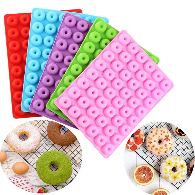Axyaa 48 Hole Chocolate Donut Silicone Mold Pastry Decorating Tools