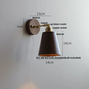Axyaa Copper Lampshade LED Wall Sconce Walnut Wood Mirror Light