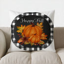 Axyaa Grateful Blessed Pumpkins Checkered Fall Pillow Cover