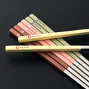 Axyaa 316 Stainless Steel Chopsticks Pair With Box, Anti-Slip Reusable Sushi Stick