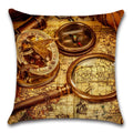 Axyaa Pirate Treasure Map Magnifier Print Throw Pillow Cover 45X45CM