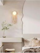 Axyaa Yellow Cave Stone Wall Lamp - Japanese Wabi Sabi & Cream Nordic Living Room Style