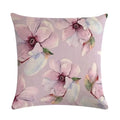Axyaa Leaf Pattern Decorative Cushion Cover Pink Flower Linen Pillow Case