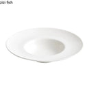 Axyaa White Ceramic Soup Plate for Molecular Cuisine and Restaurant Dining