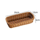 Axyaa Rattan Storage Basket: Durable Rectangle Container for Home Decor & Organization