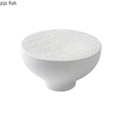 Axyaa Stone Pattern Ceramic High Footed Plate Black White Creative Tableware