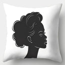 Axyaa Black Head Pillowcase Set, 17.7" x 17.7", Sofa Decor, Single-Sided Print