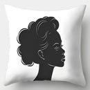 Axyaa Black Head Pillowcase Set for Home Sofa Decoration, 17.7" * 17.7", Single-Sided Print