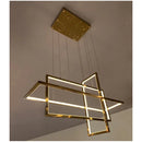 Axyaa Geometric Gold LED Pendant Chandelier for Dining Kitchen Island